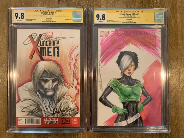UNIQUE Gambit & Rogue Sketch🔥Uncanny X-men 1 Extraordinary🔥SS CGC 9.8🔥Jim Lee