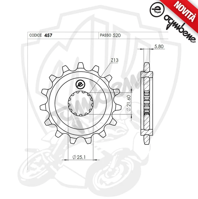 Pignone Robinson Racing 12T Passo 32 – Acciaio X-Hard Nero 5mm Per Modellismo (RRP8612)