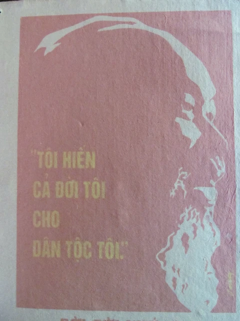 Manifesto di propaganda vintage originale Ho Chi Minh Vietnam 2