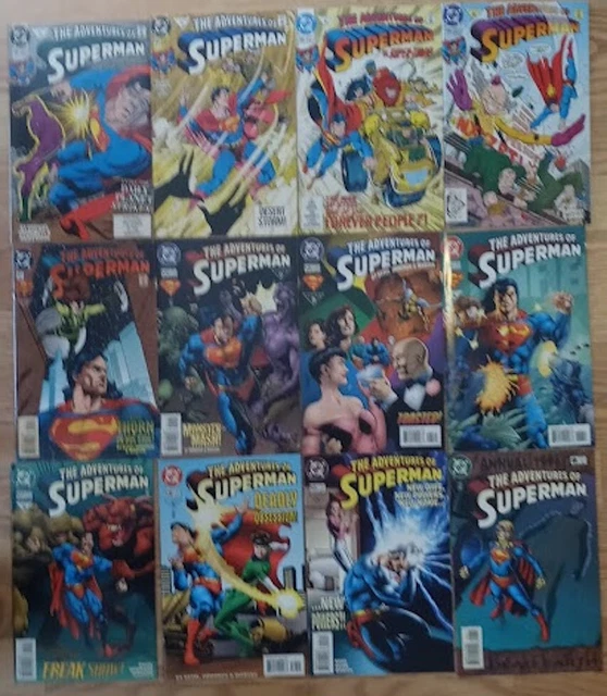The Adventures of Superman # 482 scattered thru 545, more ...set of 12 DC Comics