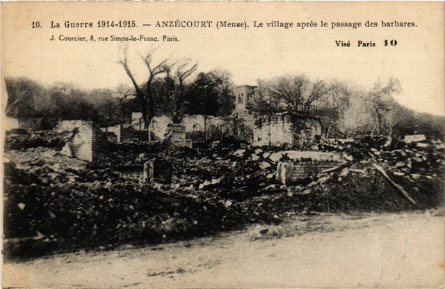 CPA AK Military Anzécourt village after passage of the barbarians (698362)