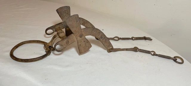 very rare antique 18th century 1700's hand wrought iron horse bridle mouth bit .