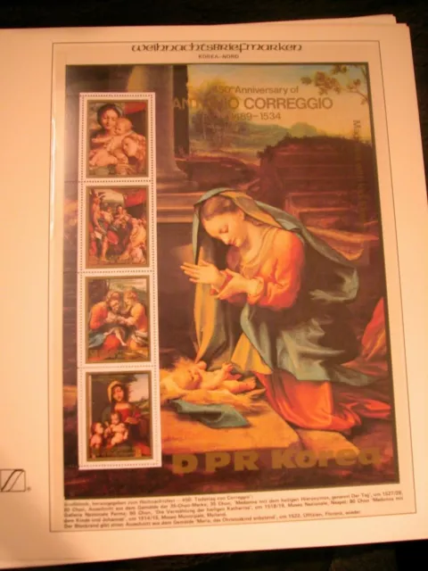 BLOCK Grossblock 20x25 cm Weihnachten KOREA v.Maler Correggio xx Madonna selten