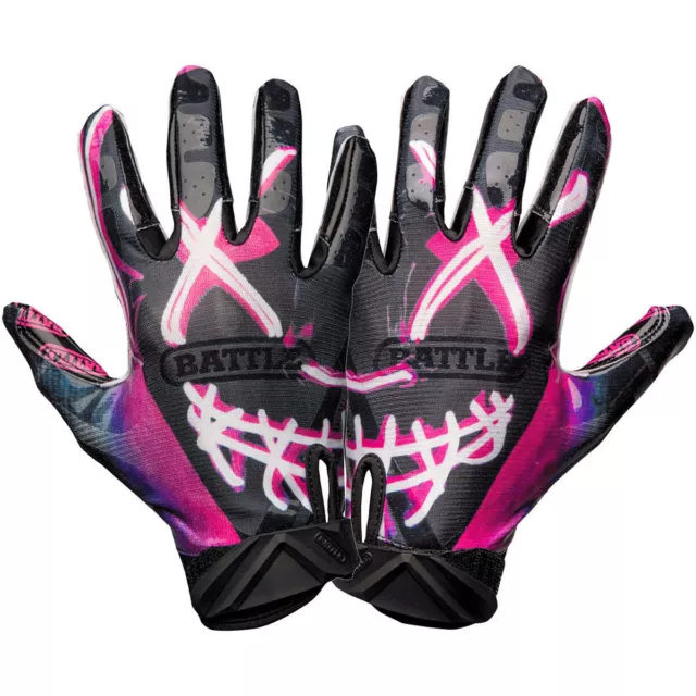 Battle Sports Nightmare Adult Cloaked Football Receiver Gloves - Black