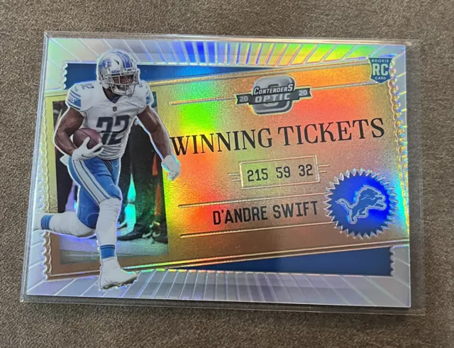2020 Contenders Optic Winning Tickets D'Andre Swift #WT22 Silver Lions NM/M