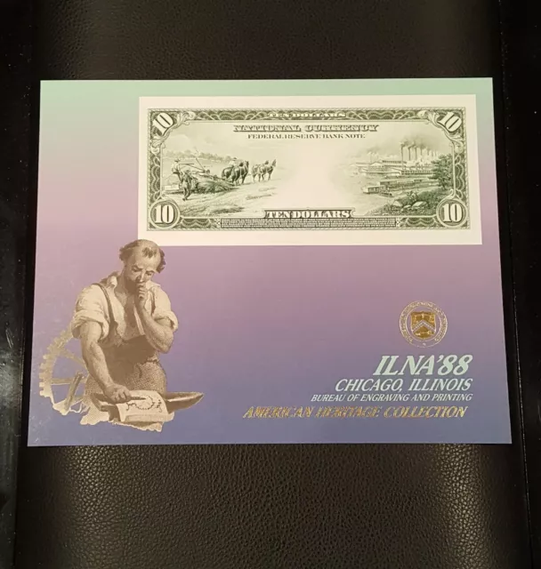 BEP Souvenir Card B 119 1915 $10 NOTE ILNA 1988 - MINT! BEAUTIFUL! POPULAR!