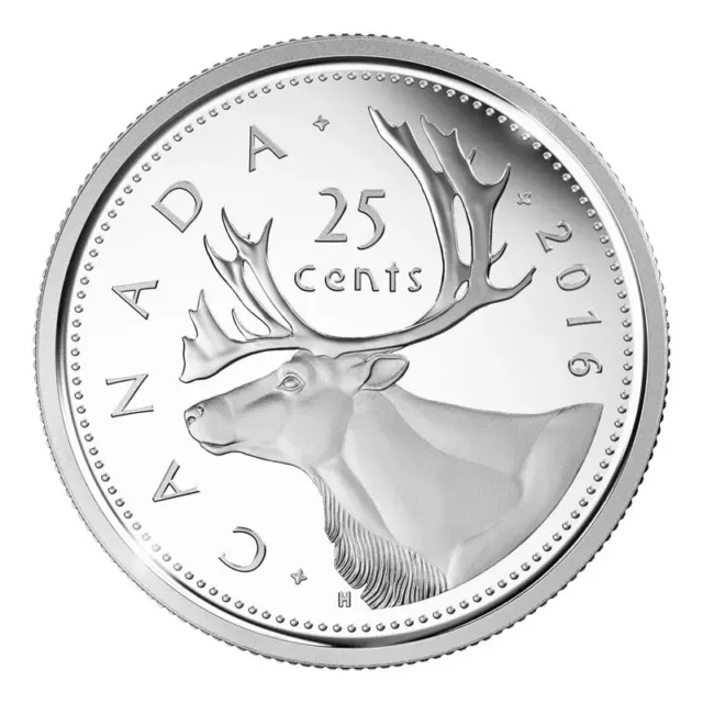 Canada 2016 25 Cents Caribou Quarter Coin BU