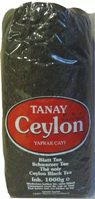 6 x 1 KG SCHWARZER TEE SCHWARZTEE TANAY CEYLON TÜRKISCHER TEE YAPRAK CAY LOSE