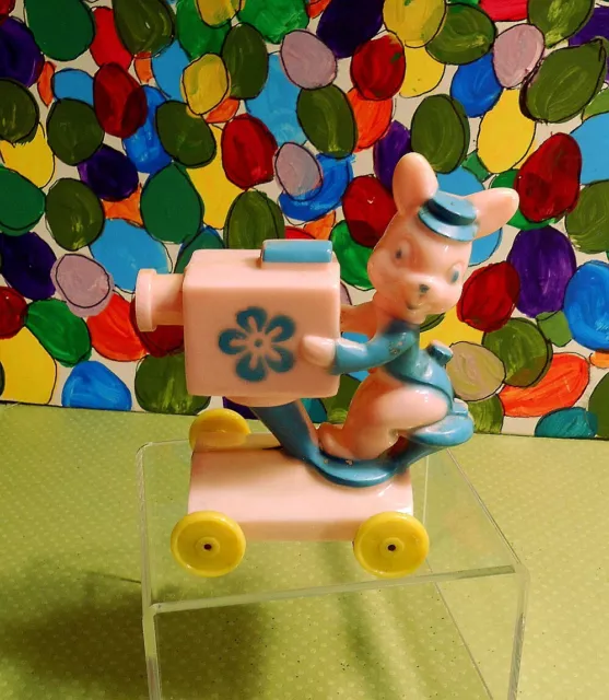 1950's Hard Plastic Easter Bunny Rabbit Movie Camera on Wheels