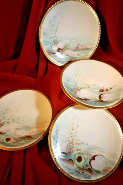 Four HP Limoges Coiffe et Cie Sea Life Plates