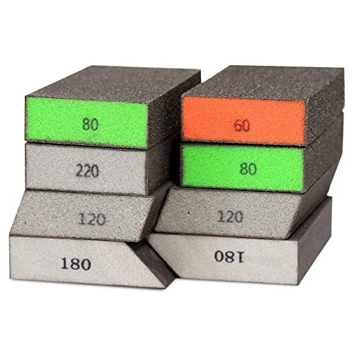 8-pk Sanding Block Premium Purpose Washable Reusable Assorted Grits, BOSHCRAFT®