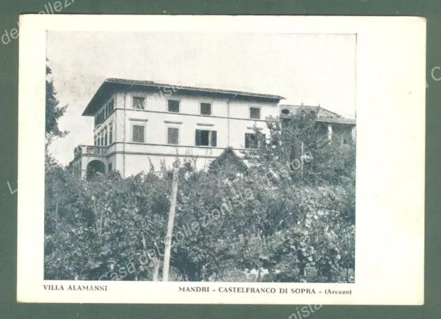 CASTELFRANCO DI SOPRA, Arezzo. Mandri, Villa Alamanni. Cartolina d'epoca viagg.