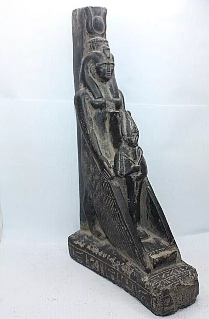 RARE ANCIENT EGYPTIAN ANTIQUE ISIS Protect Osiris Royal Tomb Statue Stone (A+)