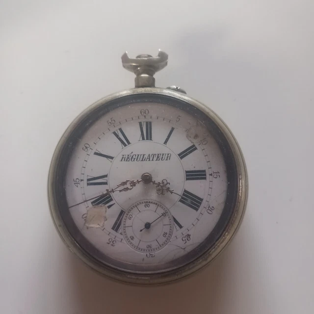 Ancienne Montre à Gousset Comtois 50mm – Gravure Avion Blériot Par Frainier (1910-1919)