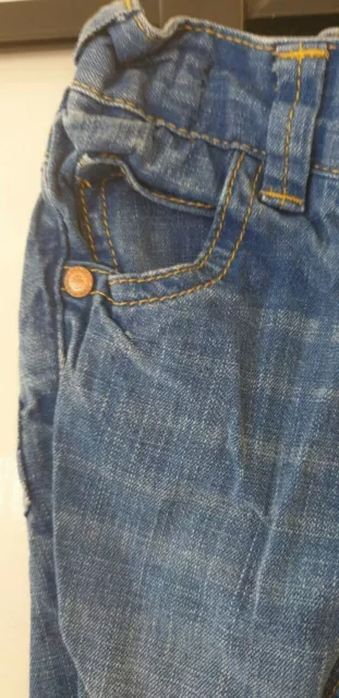 Denim Jeans Trousers Adjustable Waist Button Up Blue Next 3/6 Months Baby Boys 2