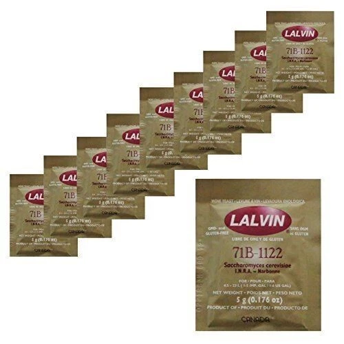 10 x LALVIN 71B-1122 Bustine di lievito di vino nuovo stile - 10 x 5 g (50 g)