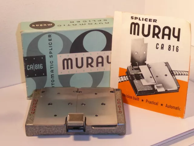 FRENCH MURAY, ALL METAL 8mm & 16mm FILM SPLICER , COMPACT ,BOXED , LITTLE USED !