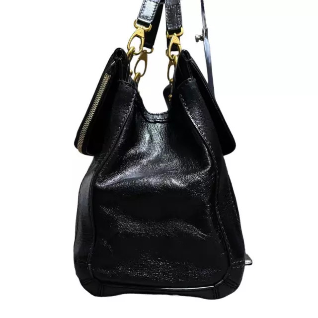 Dolce ＆ Gabbana sicily leather Hand Tote Bag Black Logo Charm Women from japan 2