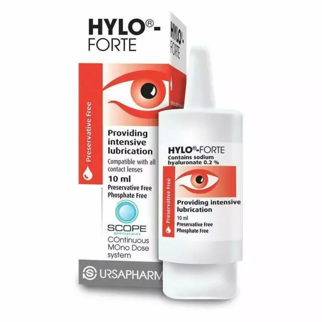 Hylo-Forte 0.2% Eye Drops, 10 ml intensive Lubricating Preservative Free. NEW