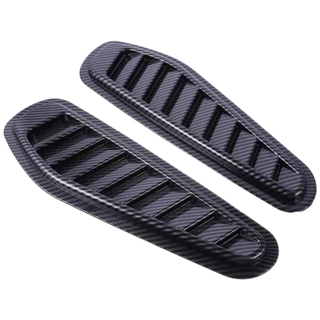 2 Pcs Car Bonnet Accessories Air Vent Trim Cover Fake Bonnet Vents