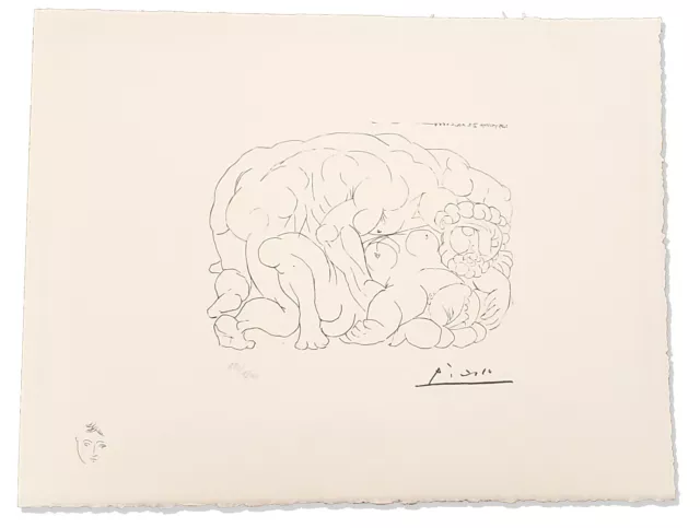 Pablo Picasso, lithographie originale 1973/ L’étreinte / Signée, numérotée
