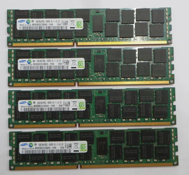 64GB KIT (4 X 16GB) Samsung PC3L-10600R Server RAM ECC RDIMM