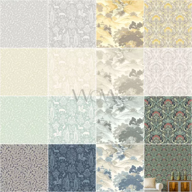 Crown Archives Wallpaper - Floral Metallic Vintage