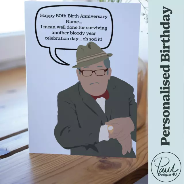 BBC Radio 4 Show Count Arthur Strong Bday Card, Personalised Name Birthday Card