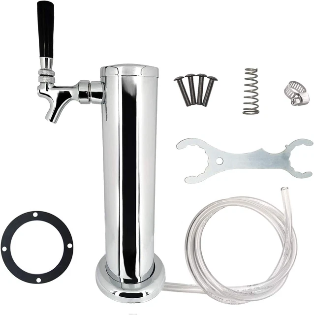 Single Tap Stainless Steel Beer Tower -  Brand 3 Inch Draft Beer Tap Tower with