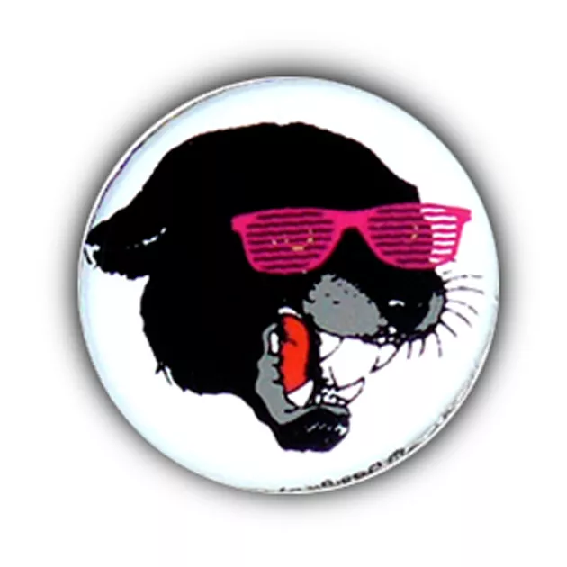 Badge PANTHER SUNGLASSES funny pop fluo kidz Rock punk retro pins button Ø25mm