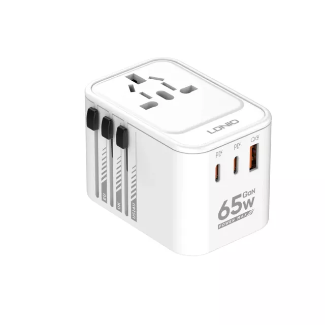 Travel Adapter International Universal 65W Charge Ports Converter Plug Charger