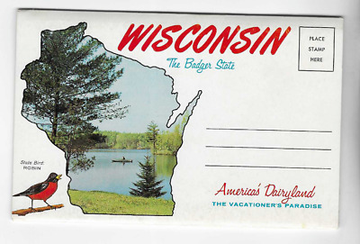 Postcard Folder-Wisconsin-The Badger State