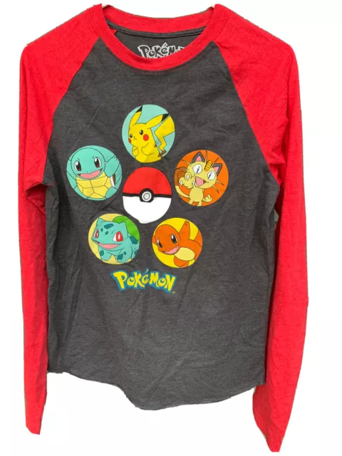 2016 Official Pokemon Long Sleeve T-Shirt Youth XL Pikachu Squirtle Poke Balls