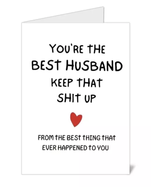 FUNNY Valentines Day Card Anniversary Card Birthday Card For HUSBAND CUTE ❤️