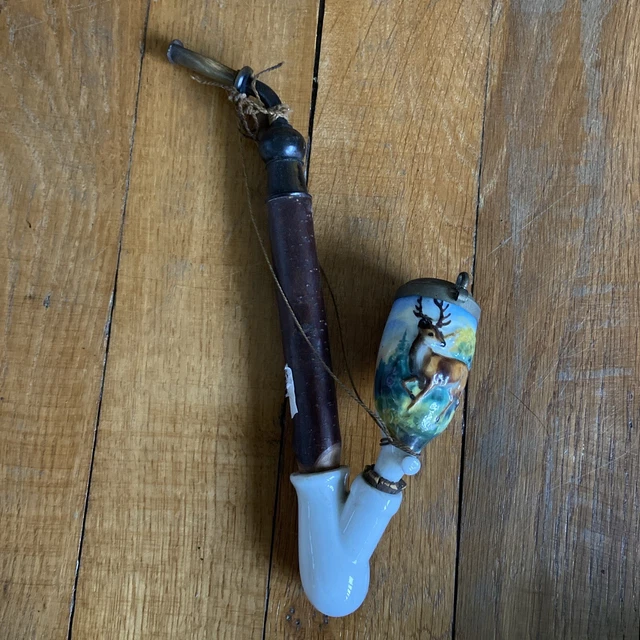 ANCIENNE PIPE BAVAROISE En Porcelaine Decor Cerf Biche EUR 24,99 ...