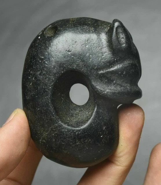 China Hongshan Culture Old Jade Fengshui Yu Pig Dragon Hook Beast Amulet Pendant