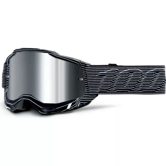 100% Accuri 2 Goggles Silo Mirror Silver Flash & Clear Lens Motocross Enduro Mx