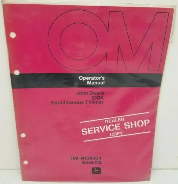 1970s JOHN DEERE 100K SYNCHRONOUS THINNER Operator Manual Dealer Shop CopySEALED