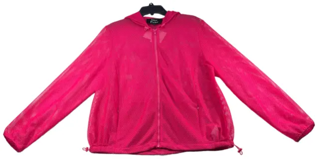 Nina Parker Jacket Womens Plus Size 1X Pink Long Sleeve 2 Pocket Full Zip New