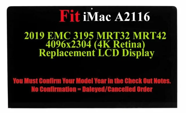 New iMac A2116 EMC 3195 2019 21.5" 4K LCD Display Screen Panel with Adhesive AAA