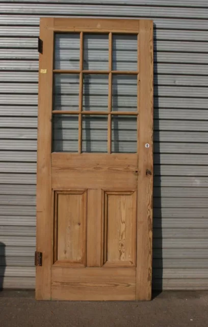 Door 33 3/4" x  83"   Pine Victorian Part Glazed Internal External ref 15D