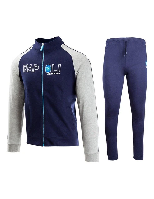 Tuta SSC Napoli Homewear ragazzo bambino full zip blu