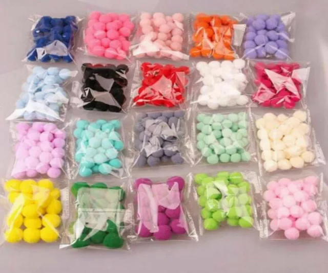 100-500x DIY pink Color Mini Soft Fluffy Pom Poms Pompoms Ball 15mm