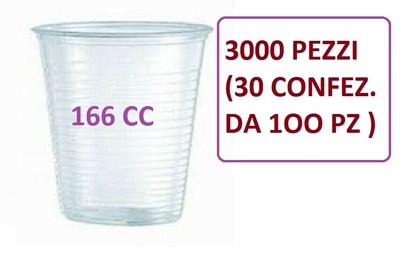 BICCHIERI PLASTICA TRASPARENTE USA E GETTA CC 3000 166 PZ 