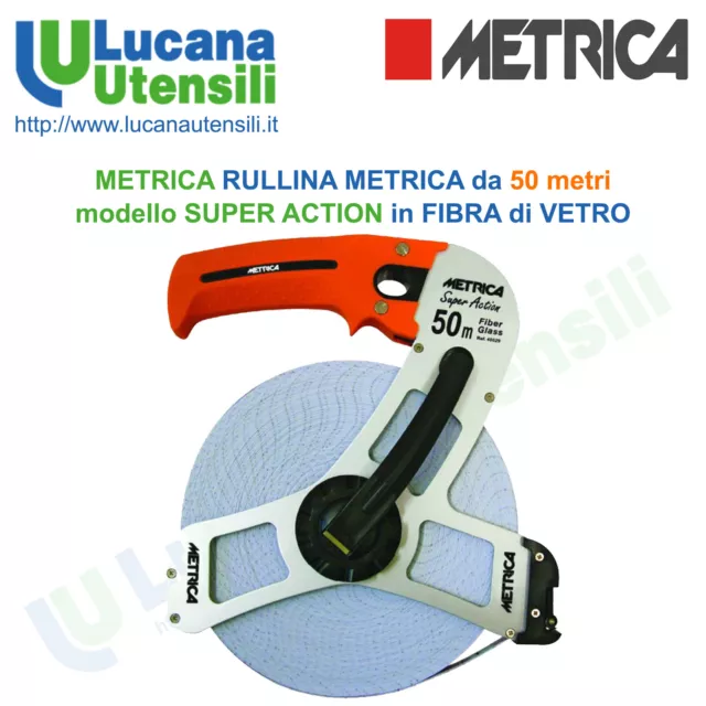 METRICA RULLINA METRICA modello SUPER ACTION FIBRA da 50 metri - Nastro in Fibra