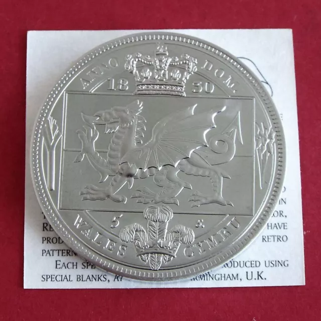 Wales William Iiii 1830 Pewter Proof Pattern 5 Shillng Crown