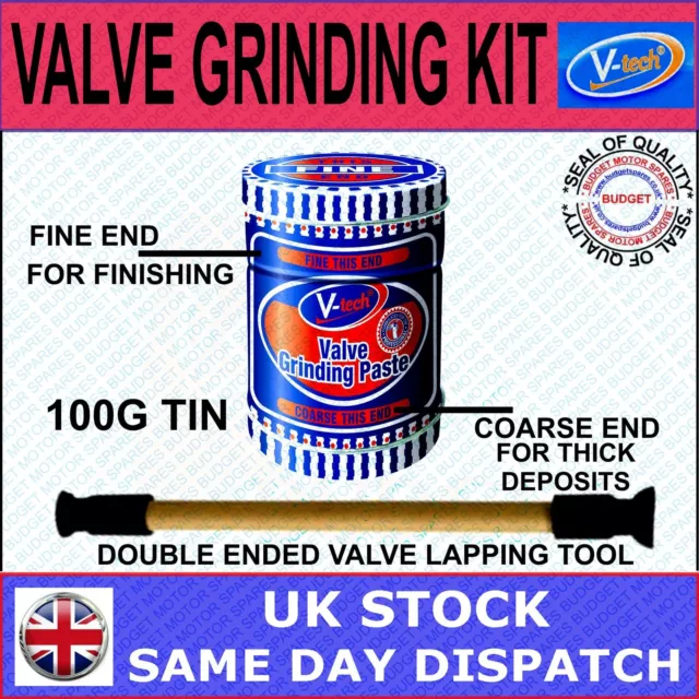 VALVE GRINDING KIT SET-V-tech-LAPPING STICK+COARSE & FINE GRADE PASTE 100g