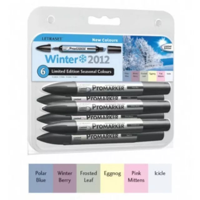 Letraset AquaMarker Water Based Twin Tip Marker Kit of 6 pcs. SET2