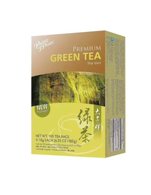 1 Box, Prince of Peace Premium Green Tea 6.35Oz/180g - 100 Tea Bags