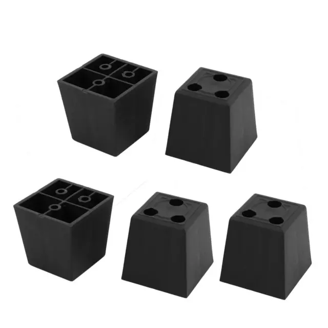 5pz 50mmx40mmx50mm di trapezoidale armadio divano gamba piedini in plastica nera